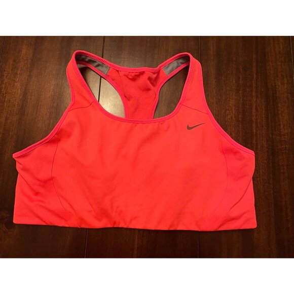 Nike Dri-Fit Womens XL Sports Bra Racerback Bright Pink & Gray - Picture 2 of 7